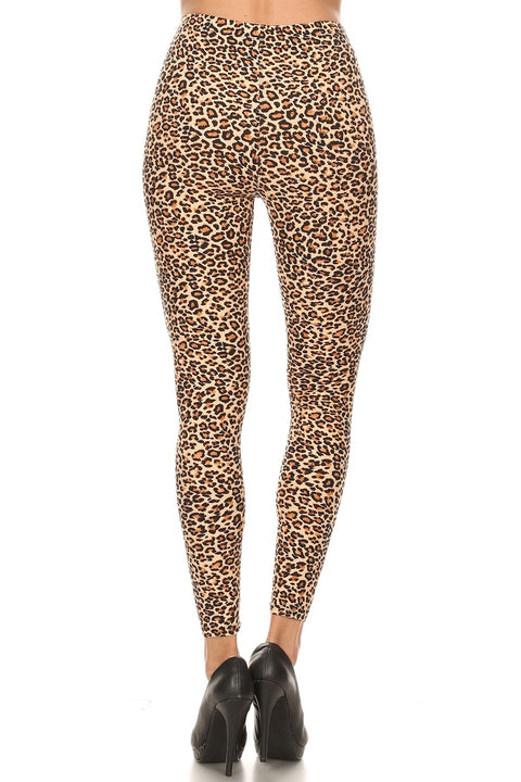 Women's Regular Small Cheetah Animal Skin Pattern Printed Leggings