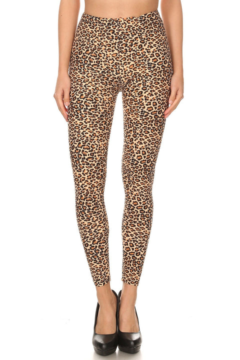 Women's Regular Small Cheetah Animal Skin Pattern Printed Leggings