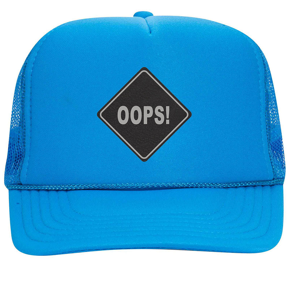 帽子 oops clothing cap Oops Leatherette Neon 5 Panel High Crown Foam Mesh Back