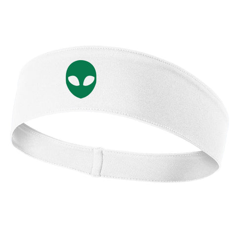 Green Alien Head Graphic Printed Moisture Wicking Headbands for Men and Women