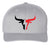 Two Tone Bullhead 6 Panel Mid Profile Flexfit Closed Back Twill Cap - From Small to 2XL Big Size