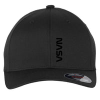 Black NASA Letter 6 Panel Mid Profile Flexfit Closed Back Twill Cap - From Small to 2XL Big Size