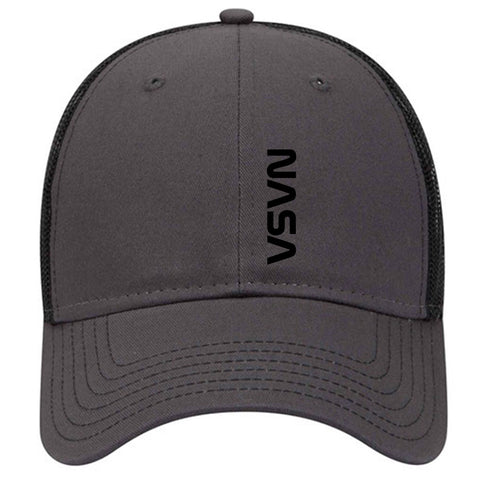 Black NASA Letter 6 Panel Low Profile Mesh Back Trucker Hat - for Men and Women…