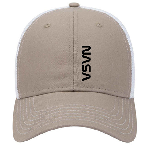Black NASA Letter 6 Panel Low Profile Mesh Back Trucker Hat - for Men and Women…