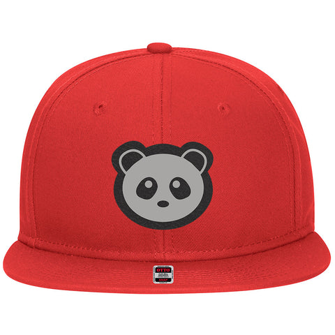 Youth Kid's Panda Leatherette 6 Panel Mid Profile Snapback Hat for Boys and Girls