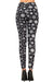 Women's 3X 5X Christmas Black & White Snowflake Pattern Print Leggings