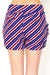 Women’s Regular American Flag Diagonal Printed Pleated Pockets Harem Shorts