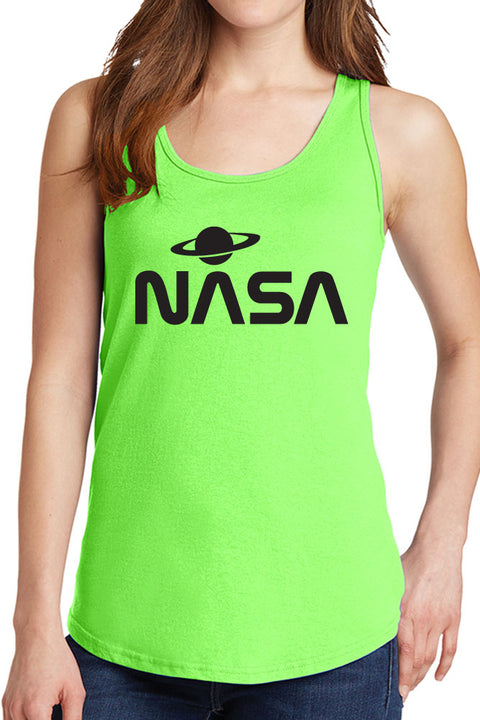 Women's NASA with Saturn Design Core Cotton Tank Tops -XS~4XL