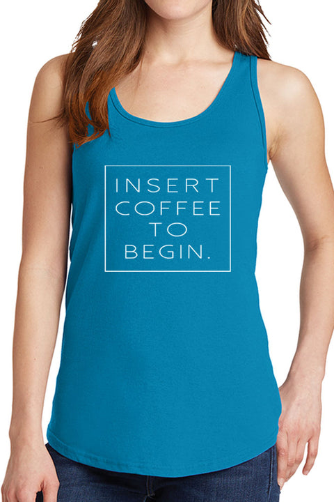 Women's Insert Coffee to Begin Core Cotton Tank Tops -XS~4XL