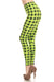 Women's 3 X 5X Lime Plaid Pattern Printed Leggings