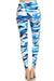 Women's 3X 5X Blue Camouflage Army Pattern Printed Leggings