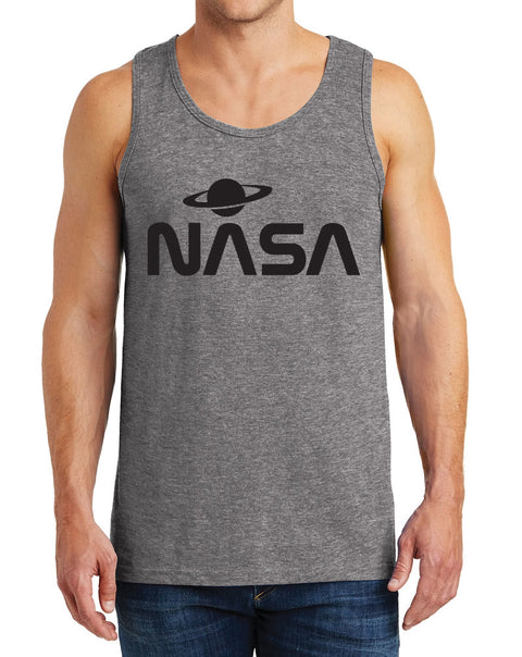 Men’s NASA with Saturn Design Heavy Cotton Tank Tops – XS ~ 3XL