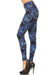 Women's 3X 5X Blue Music Note Pattern Printed Leggings