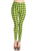 Women's 3 X 5X Lime Plaid Pattern Printed Leggings