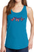 Women's Three Butterflies with American Flag Core Cotton Tank Tops -XS~4XL