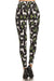 Women's 3X 5X White Giraffe Green Cactus Pattern Printed Leggings