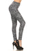 Expert Design Women's Regular Dot & Line Flower Pattern Printed Leggings - Grey Black