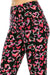 Women's PLUS Outlined Hearts Pattern Printed Leggings - Black Pink