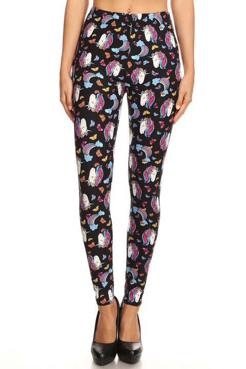 Women's Plus Unicorn Dream Pattern Printed Leggings