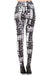 Women's Plus B&W Abstract Mixed Geometric Forms Pattern Printed Leggings