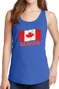 Women's Canadian Flag Red and White Core Cotton Tank Tops -XS~4XL