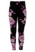 Girls Purple Big Roses Pattern Print Leggings