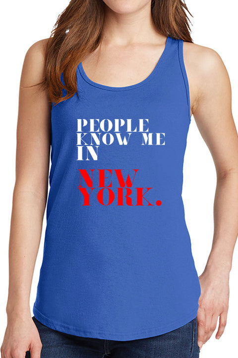 Women's People Know Me in New York Core Cotton Tank Tops -XS~4XL