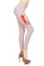 Women's Love with Heart Unique Cursive Design Printed Leggings for Regular Plus 3X5X