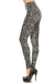Women's Plus Grey Leopard Animal Skin Pattern Printed Leggings