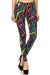 Women's 3X 5X Wavy Rainbow Psychedelic Pattern Print Leggings