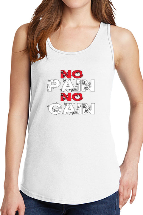 Women's No Pain No Gain Core Cotton Tank Tops -XS~4XL