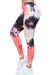 Women's Regular Colorful Tie Dye Printed Leggings - Coral Grey
