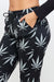 Womens Regular Allover Cannabis Printed Drawstring Joggers with Pockects