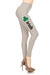 Women's Irish Word with Green Clover Design Printed Leggings for Regular Plus 3X5X