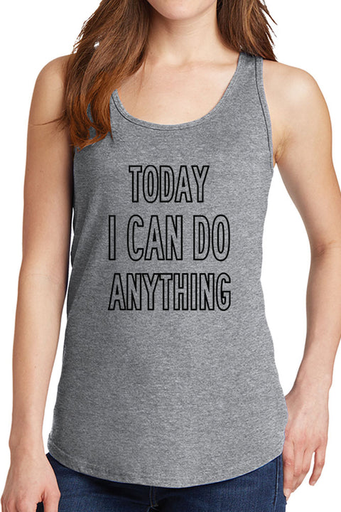 Women's Today I Can Do Anything Core Cotton Tank Tops -XS~4XL