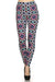 Women's Plus Aztec Diamond Pattern Printed Leggings - Pink Blue