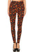 Women's Regular Jack O' Lantern Pumpkin Pattern Printed Leggings - One Size / Orange