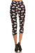 Women's Plus Colorful Camera with Hearts Printed Cropped Capri Leggings