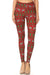 Women's Plus Christmas Red Green Reindeer Pattern Printed Leggings