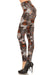 Women's 3X 5X Pumpkin Spider Web Pattern Printed Leggings