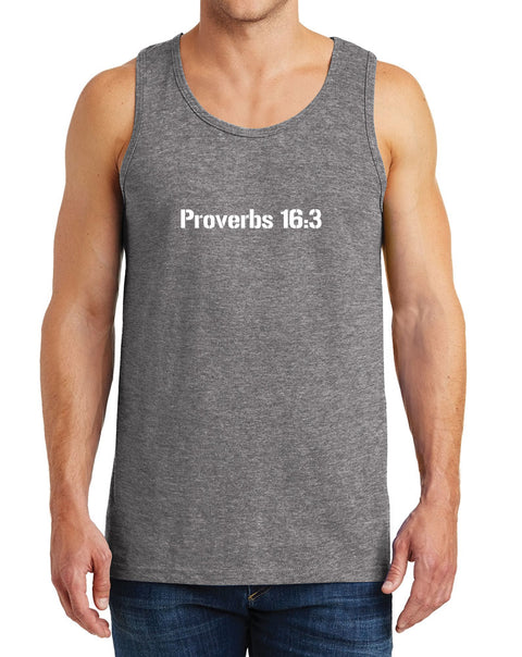 Men’s Proverbs 16:3 Heavy Cotton Tank Tops – XS ~ 3XL