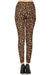 Women's Regular Brown Leopard Animal Skin Pattern Printed Leggings