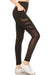 Women’s Solid High Waist Leggings with Mesh Panel and Side Pockets