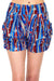 Womens Regular Flying Star 4th of July Printed Pleated Pockets Harem Shorts