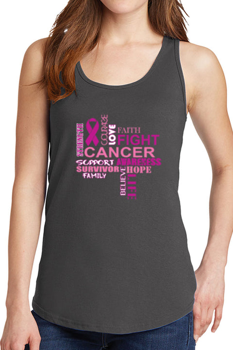 Women's Fight Breast Cancer Awareness Core Cotton Tank Tops -XS~4XL