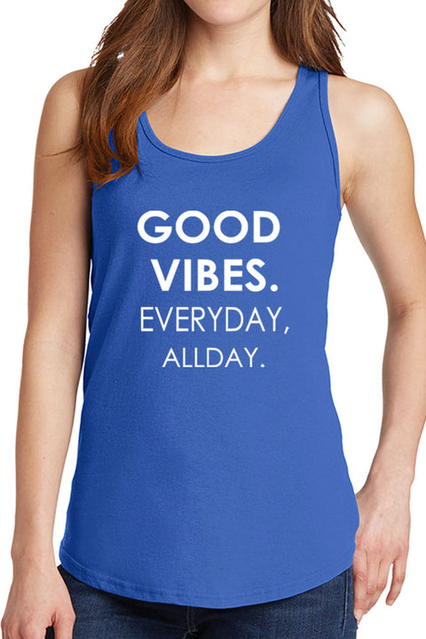 Women's Good Vibes Everyday All Day Core Cotton Tank Tops -XS~4XL