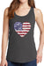 Women's American Distressed Heart Flag Core Cotton Tank Tops -XS~4XL