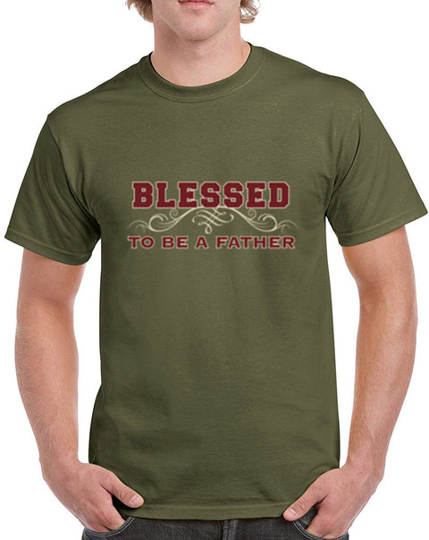 Blessed To Be A Father Heavy Cotton Classic Fit Round Neck Short Sleeve T-Shirts – S ~ 3XL