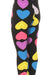 Kid's Pink Yellow Blue Big Hearts Pattern Printed Leggings