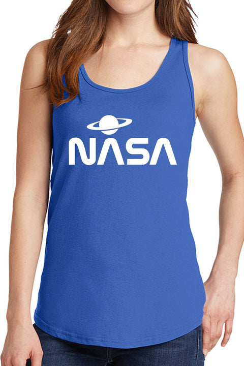 Women's NASA with Saturn Design Core Cotton Tank Tops -XS~4XL